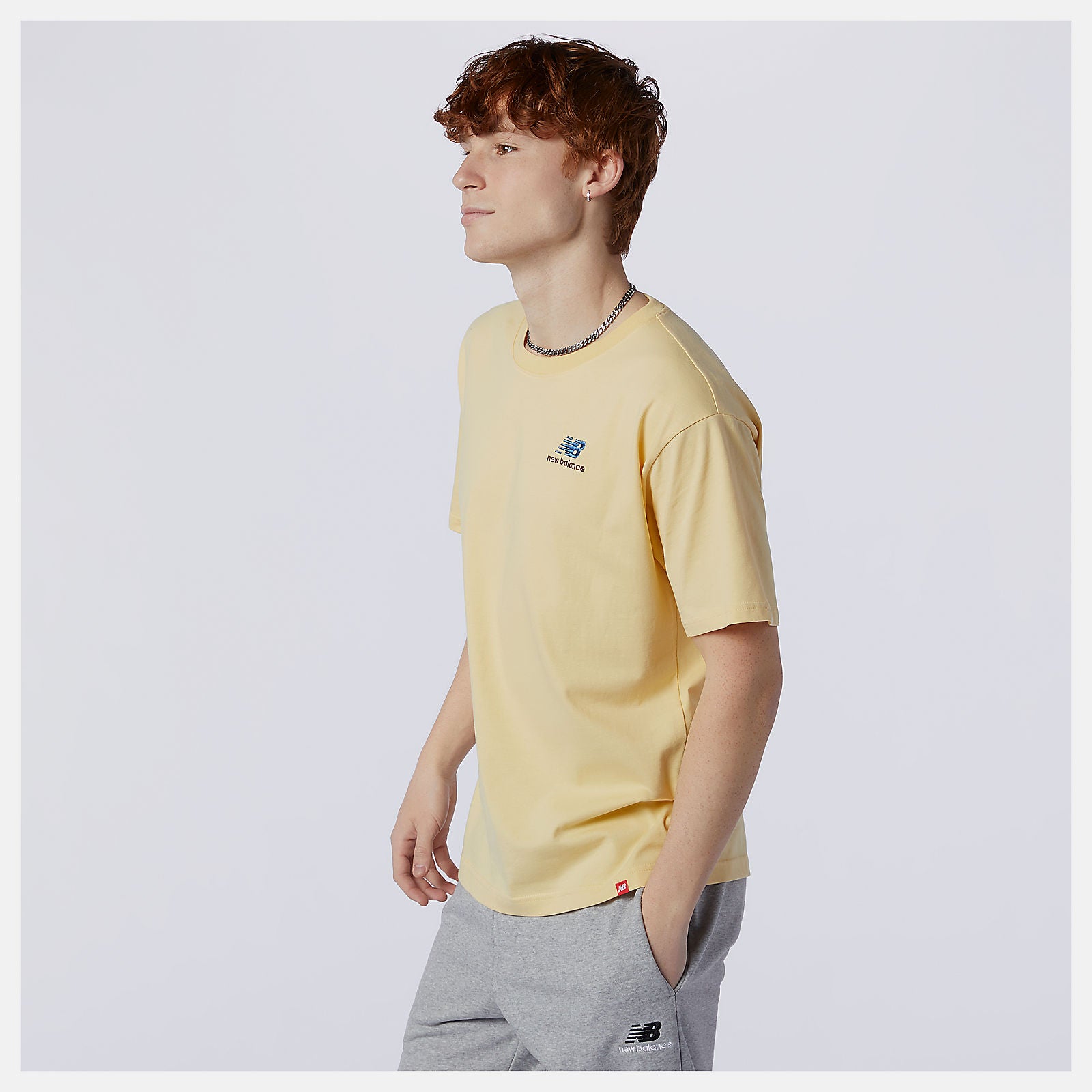 Yellow NB Essentials Embroidered Tee / New Balance Women|Men