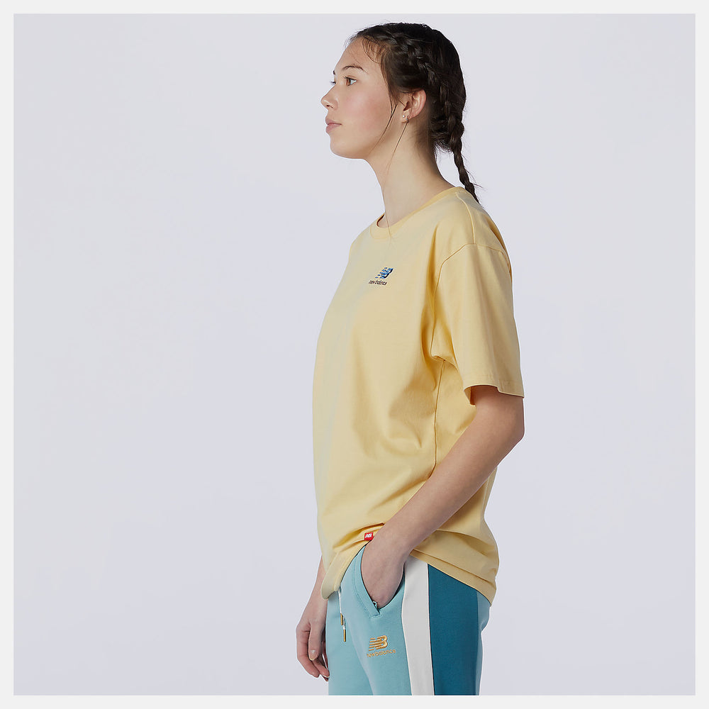 Yellow NB Essentials Embroidered Tee / New Balance Women|Men