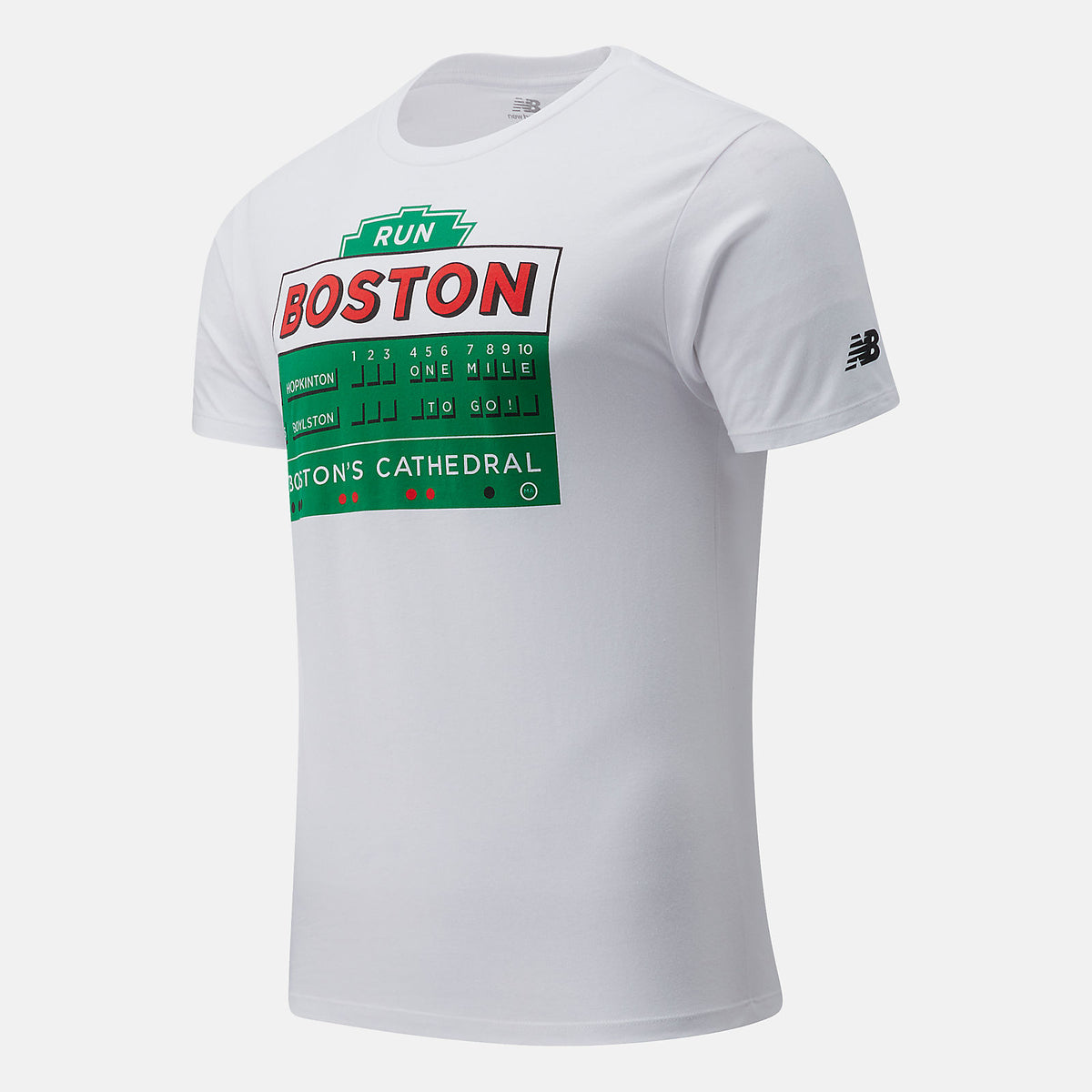 White Boston One Mile To Go Graphic Tee / New Balance Men
