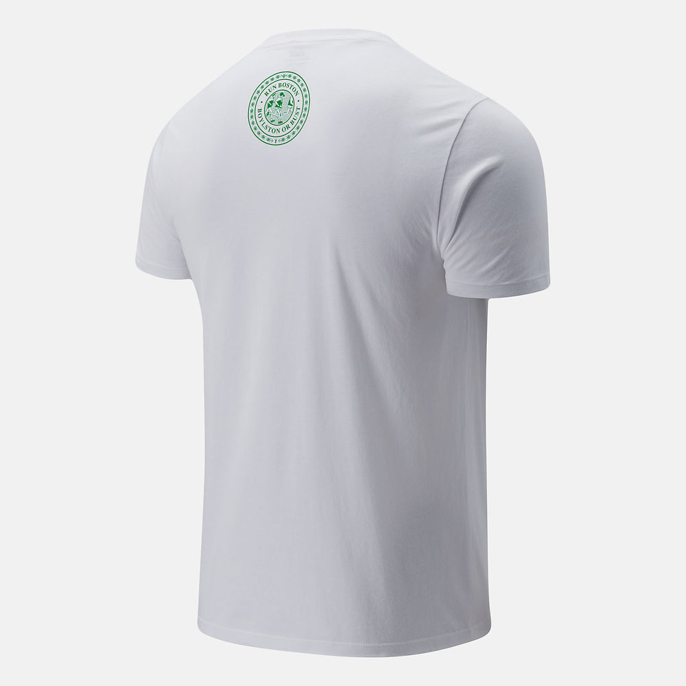 White Boston One Mile To Go Graphic Tee / New Balance Men