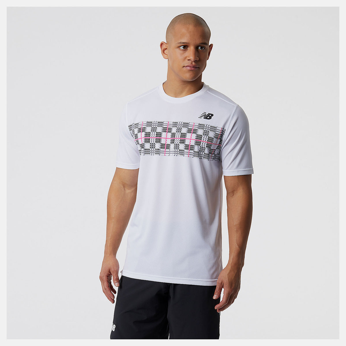 White/Black Printed Tournament Crew / New Balance Men