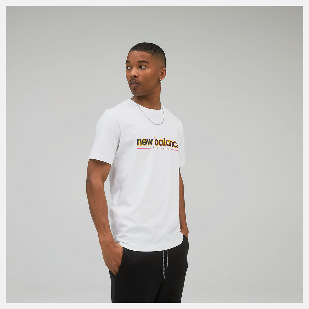 White NB Athletics Higher Learning Tee / New Balance Men