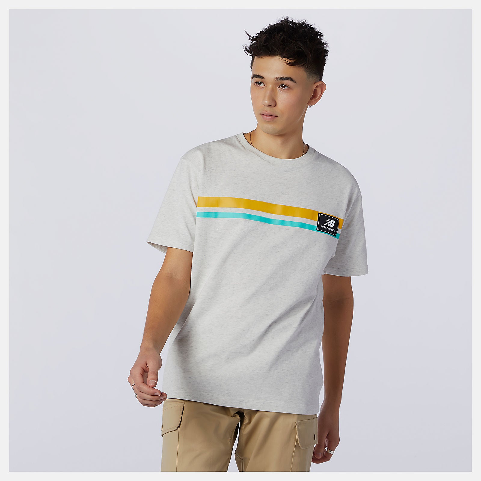 Sea Salt Heather NB Athletics Higher Learning Badge Tee / New Balance Men