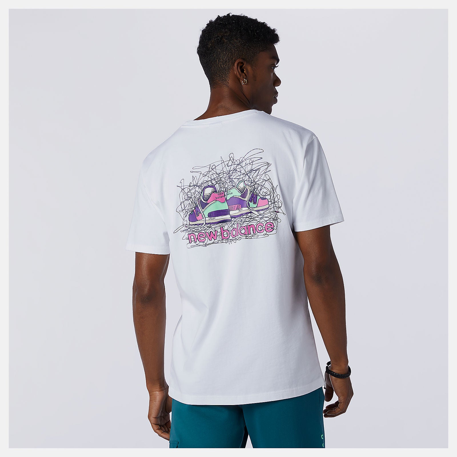 White NB Athletics Clash Graphic Tee / New Balance Men