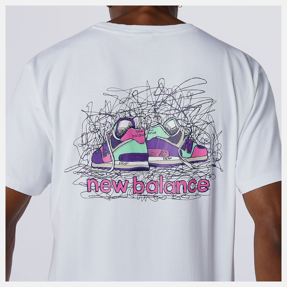White NB Athletics Clash Graphic Tee / New Balance Men