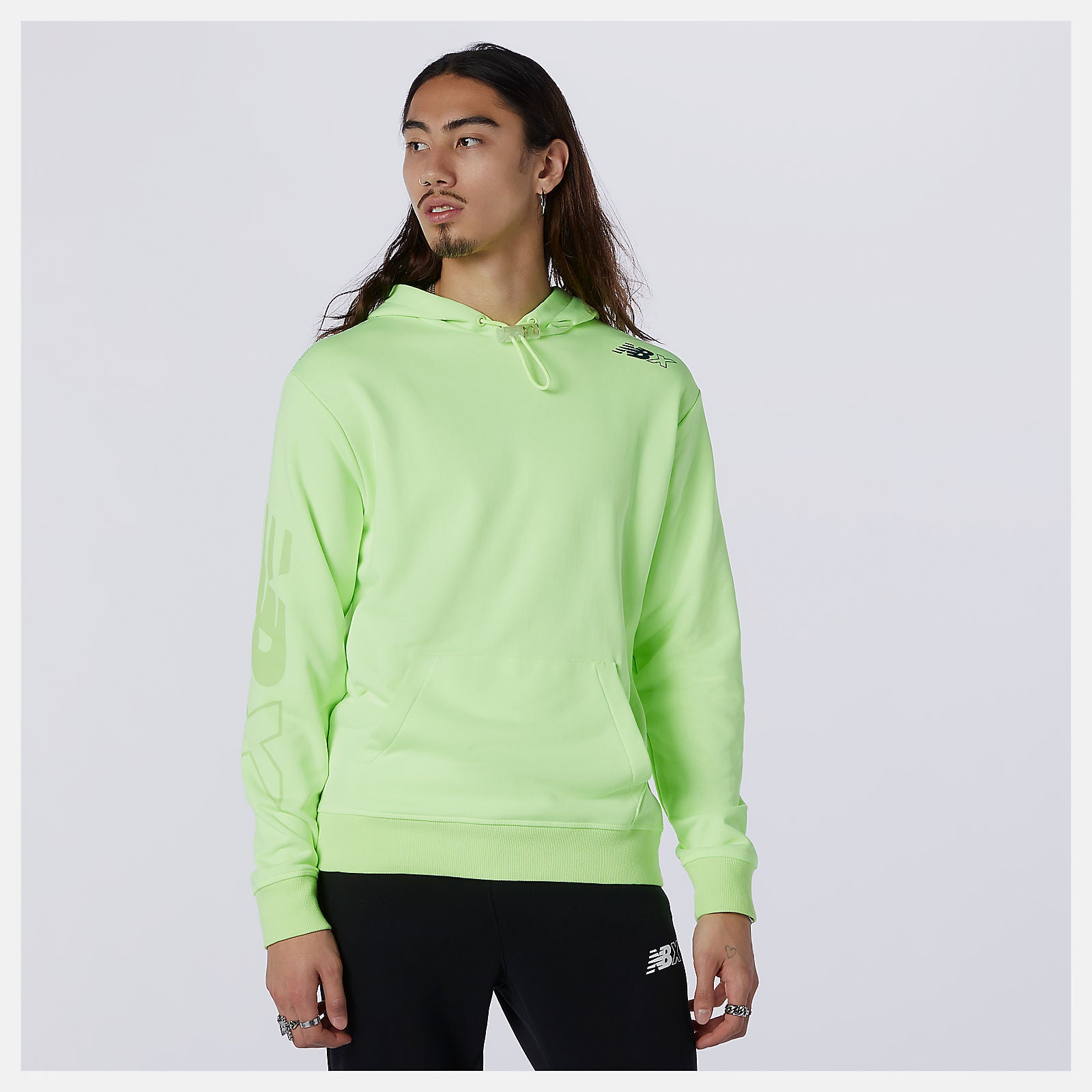 Bleached Lime Glo NB Essentials NBX Hoodie / New Balance Men