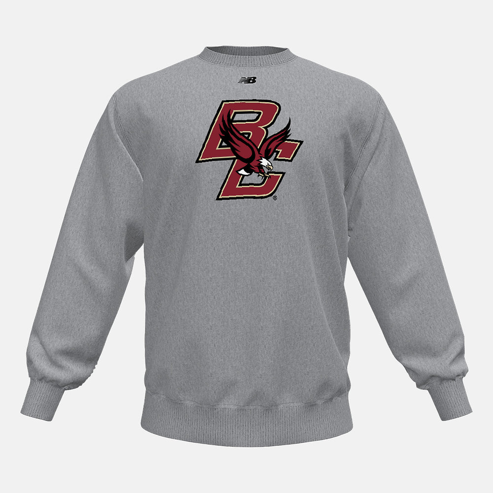 Med Heather Grey NB Crew Fleece(Boston College) / New Balance Men