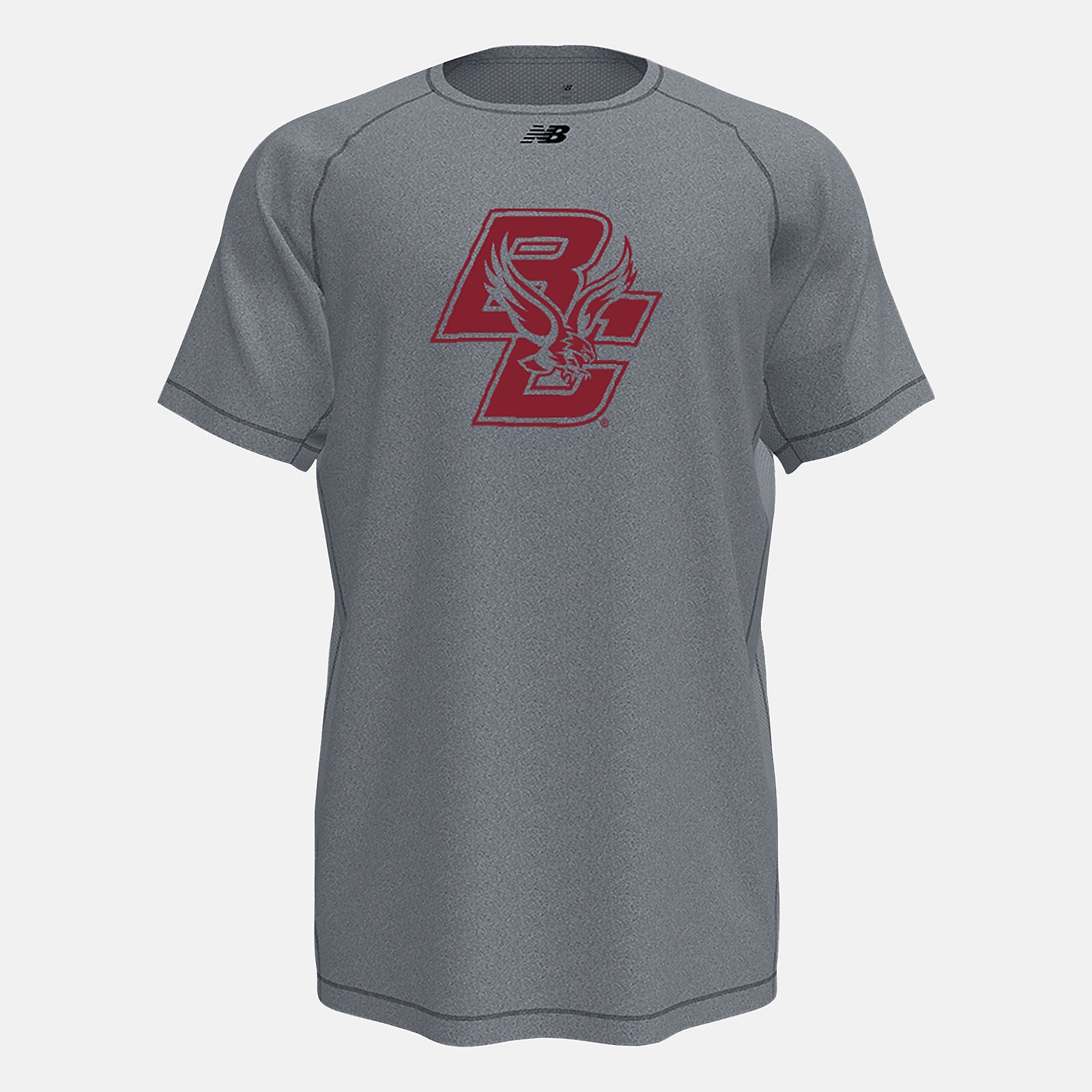 Med Heather Grey Raglan Tech Tee(Boston College) / New Balance Men