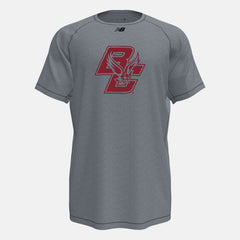 Med Heather Grey Raglan Tech Tee(Boston College) / New Balance Men
