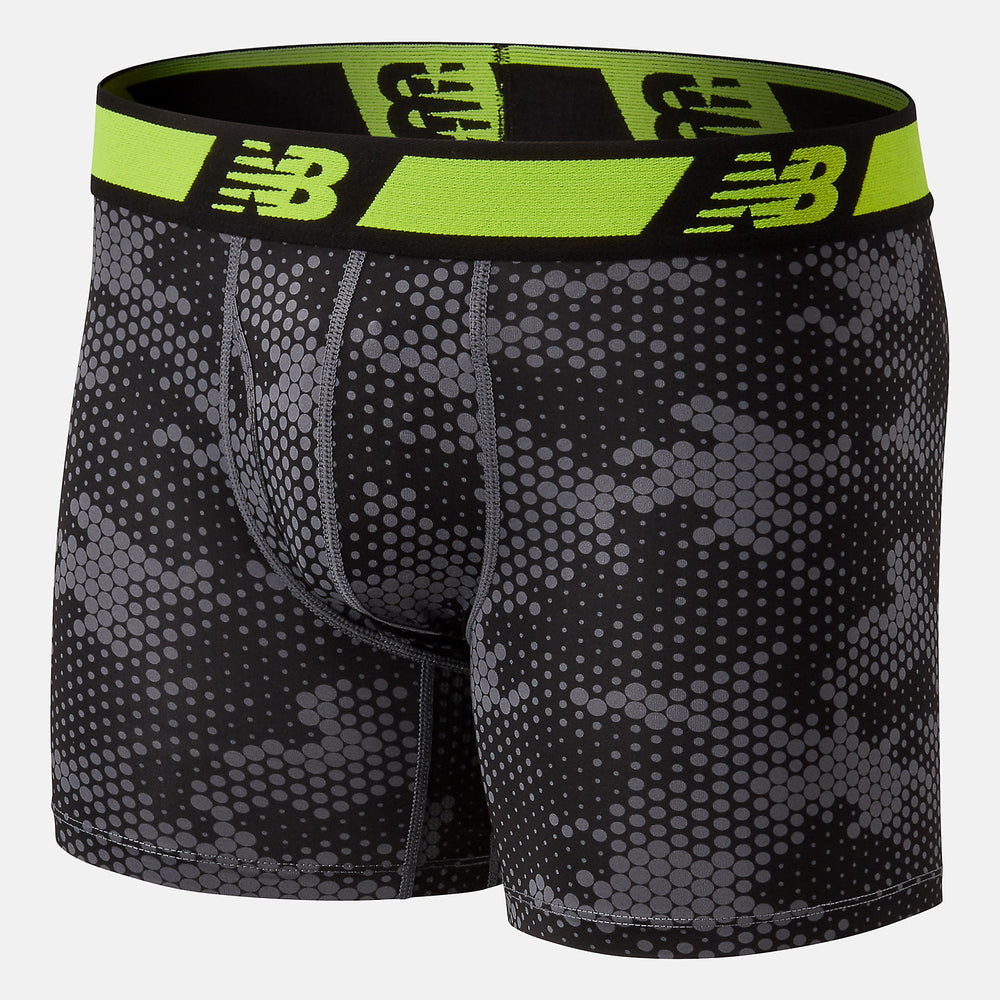 Hi Lite/Black Print NB Dry 6 Inch Boxer Brief 2 Pack / New Balance Men