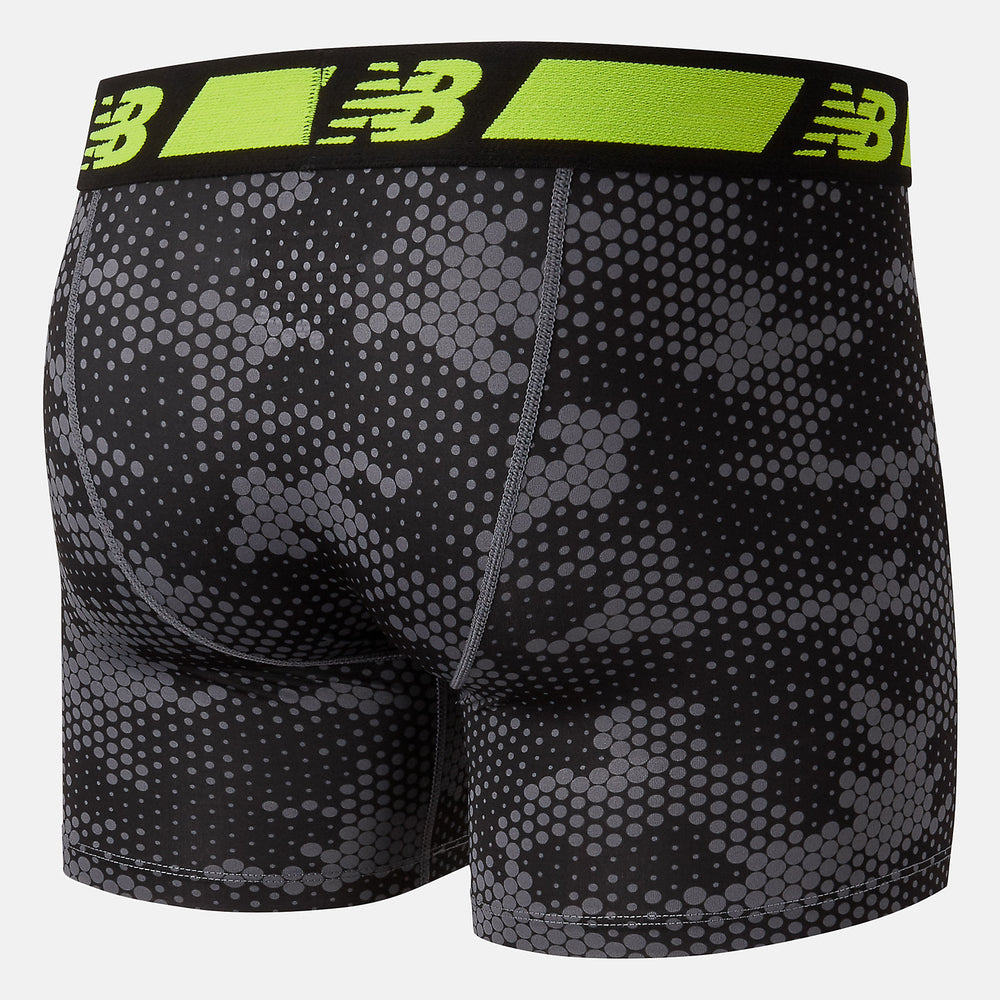 Hi Lite/Black Print NB Dry 6 Inch Boxer Brief 2 Pack / New Balance Men
