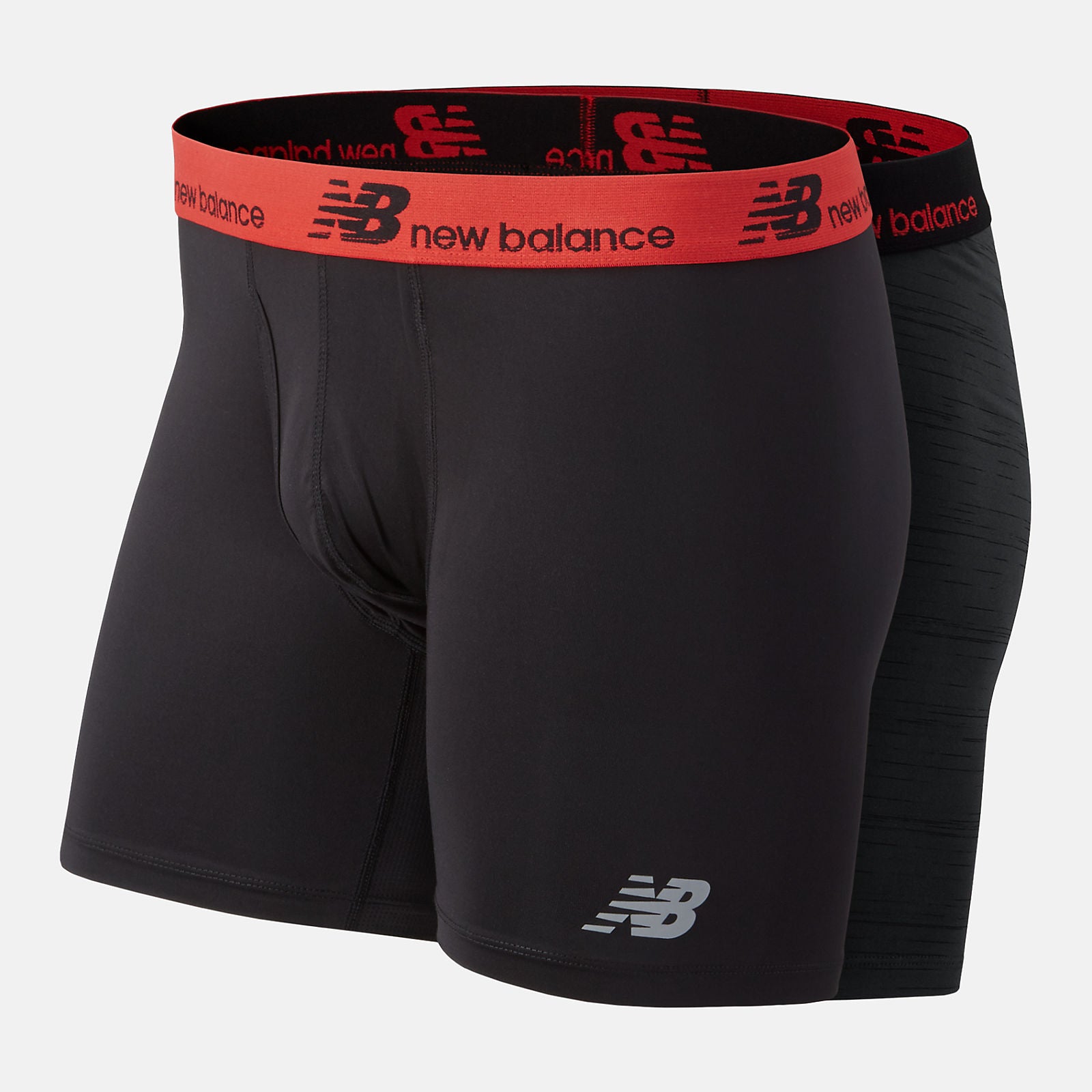 Black/Red NB Dry 6 Inch Boxer Brief 2 Pack / New Balance Men