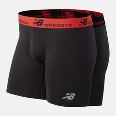 Black/Red NB Dry 6 Inch Boxer Brief 2 Pack / New Balance Men