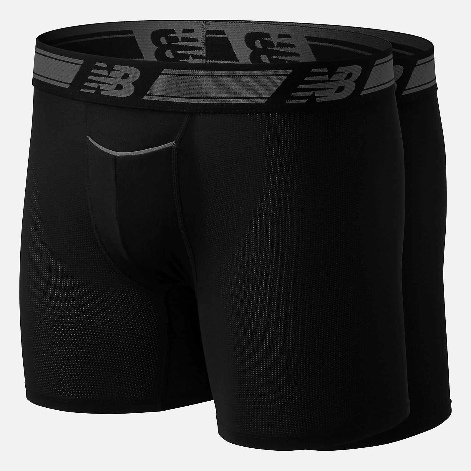 Black Men Mesh 6 Inch Boxer Brief 2 Pack / New Balance Men