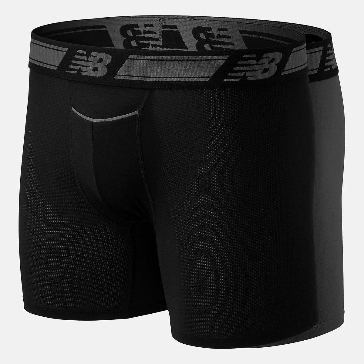 Lead/Black Men Mesh 6 Inch Boxer Brief 2 Pack / New Balance Men