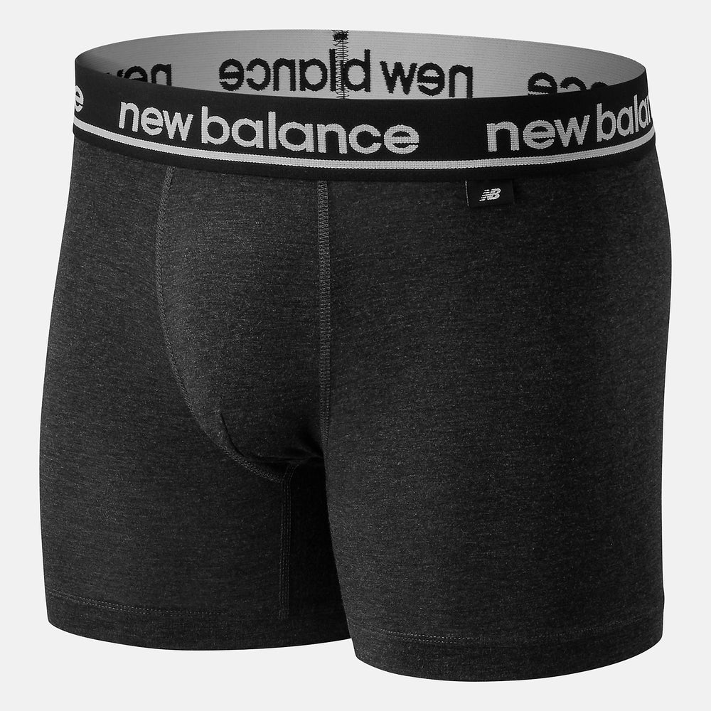 Black/Dark Heather Grey Men Viscose 5 Inch Boxer 2 Pack / New Balance Men