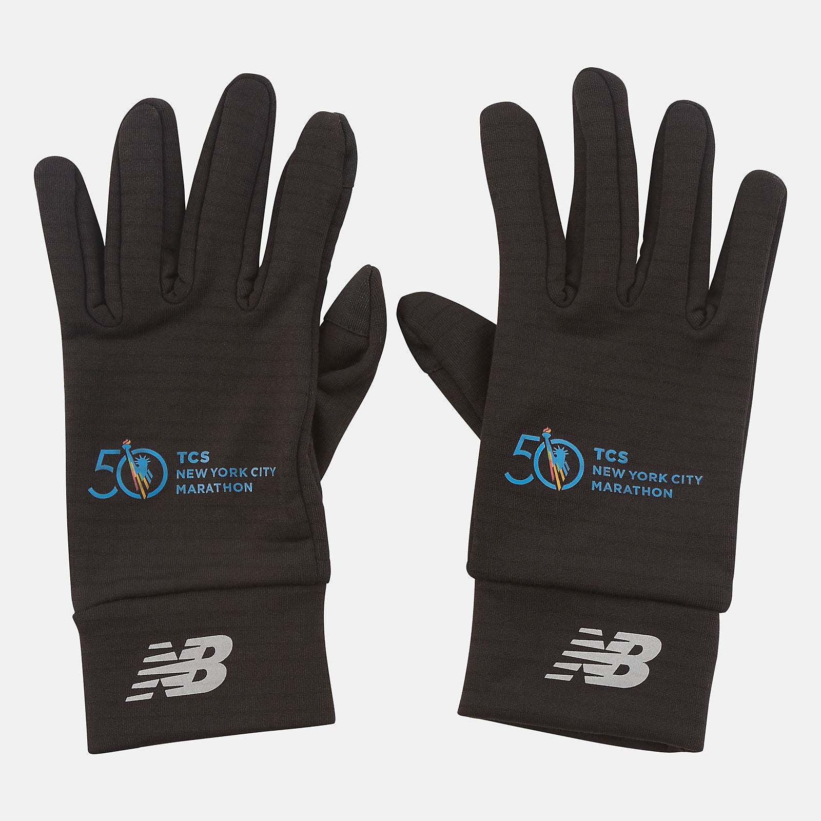 Black Marathon Heavyweight Grid Fleece Gloves / New Balance Women|Men