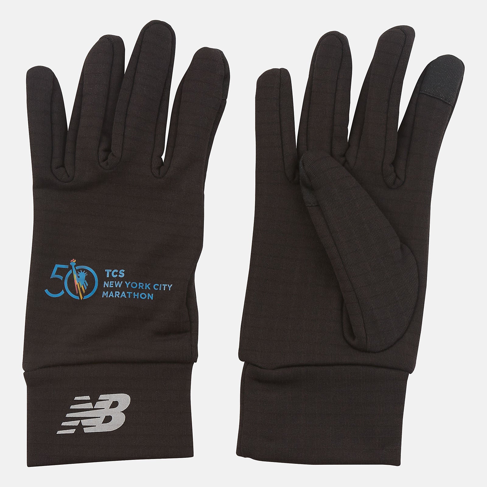 Black Marathon Heavyweight Grid Fleece Gloves / New Balance Women|Men
