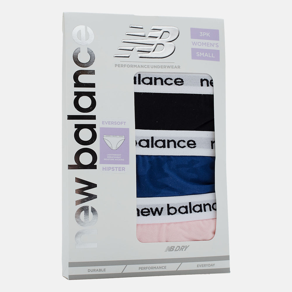 Black Eversoft Hipster 3 Pack / New Balance Women