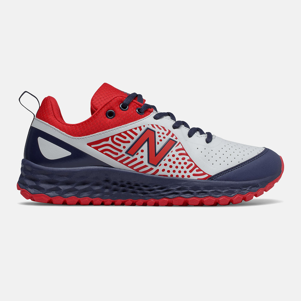 Red/White and Navy Fresh Foam Velo v2 Turf / New Balance Women
