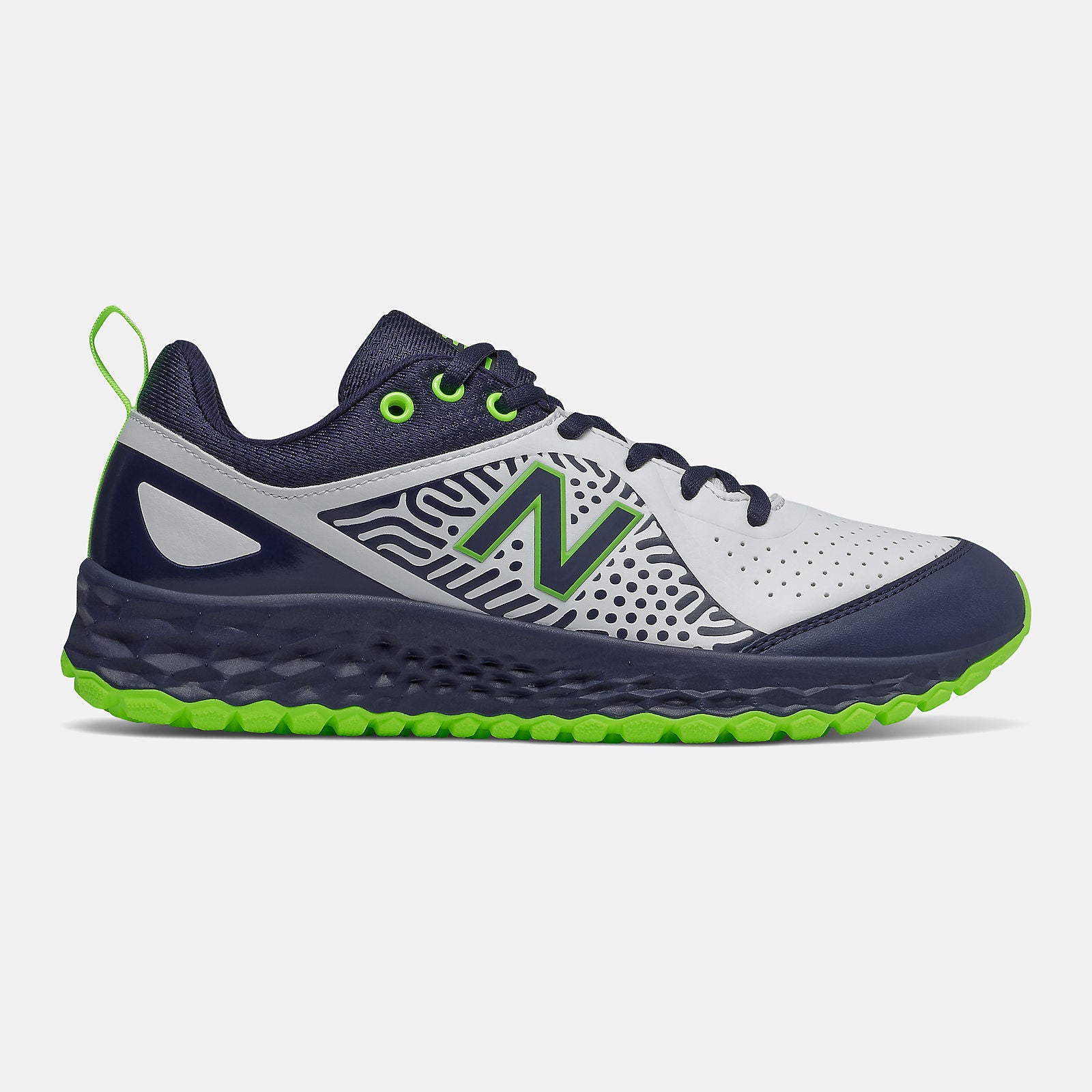 Team Navy/Lime Green and White Fresh Foam Velo v2 Turf / New Balance Women