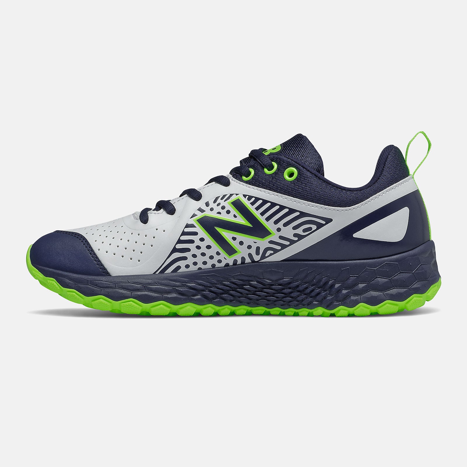Team Navy/Lime Green and White Fresh Foam Velo v2 Turf / New Balance Women
