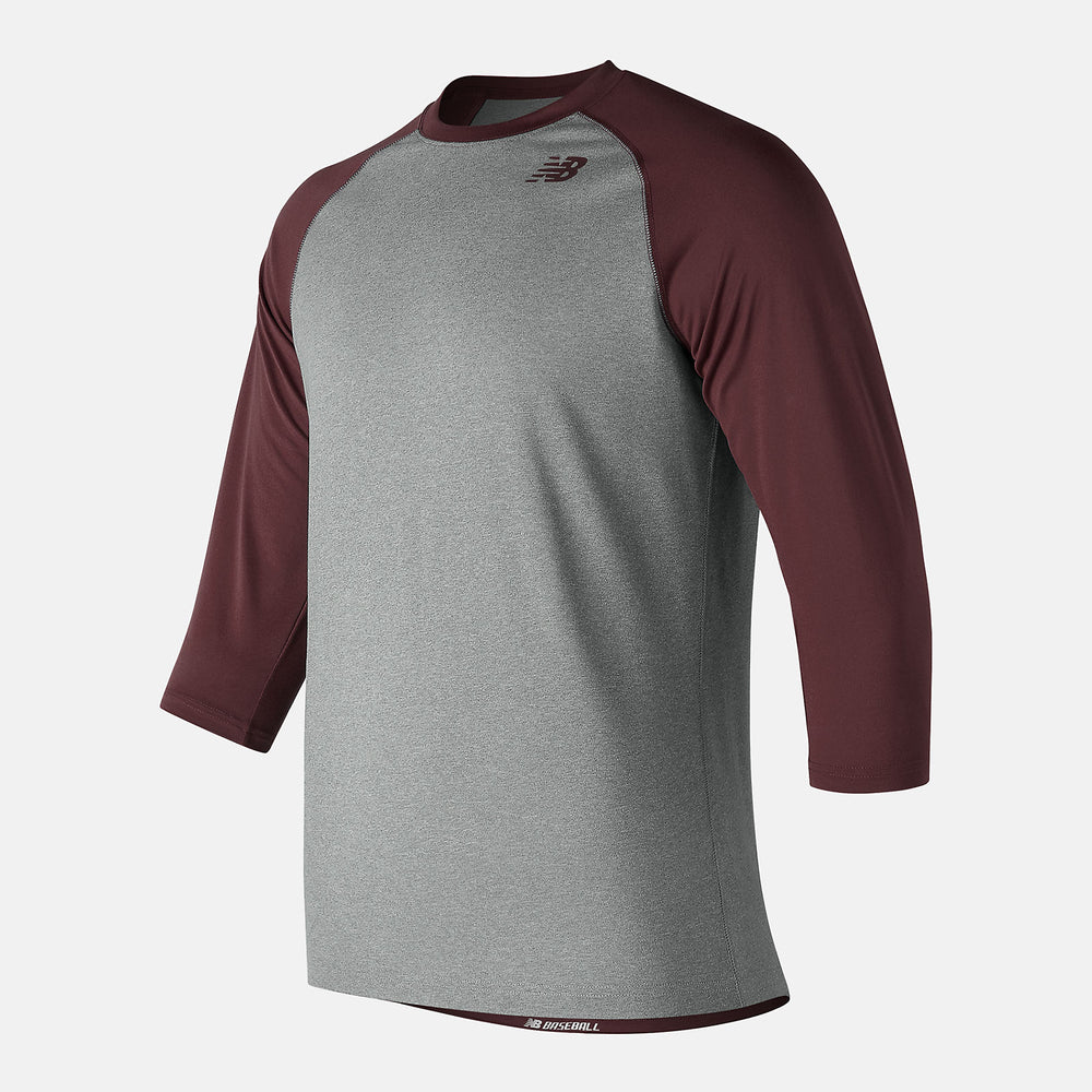 Team Maroon 3/4 Baseball Raglan Top / New Balance Men