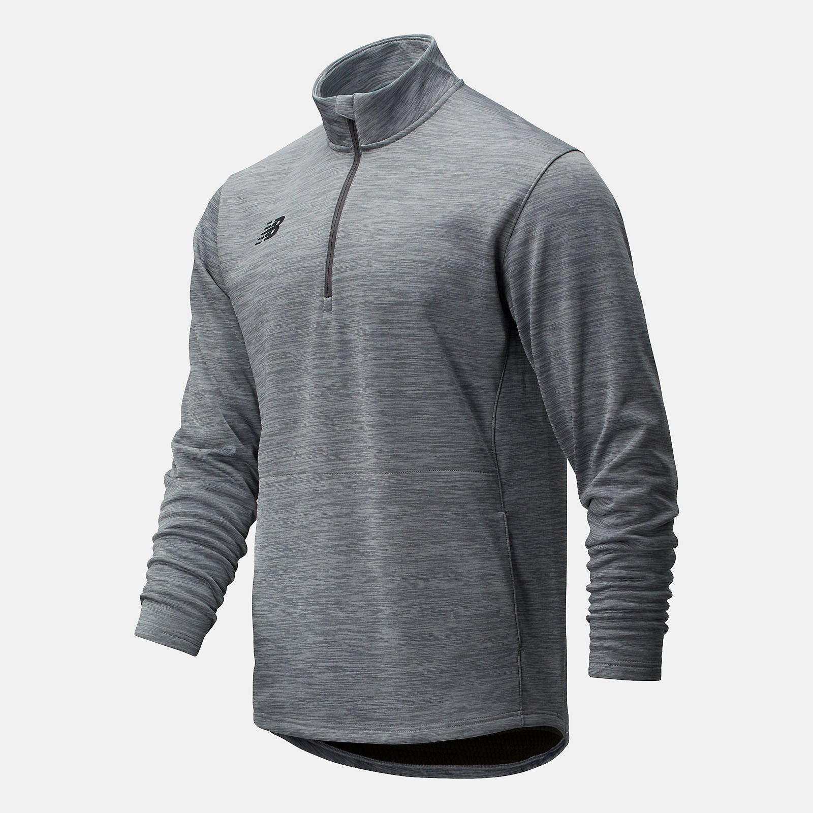 Med Heather Grey Thermal Half Zip / New Balance Men