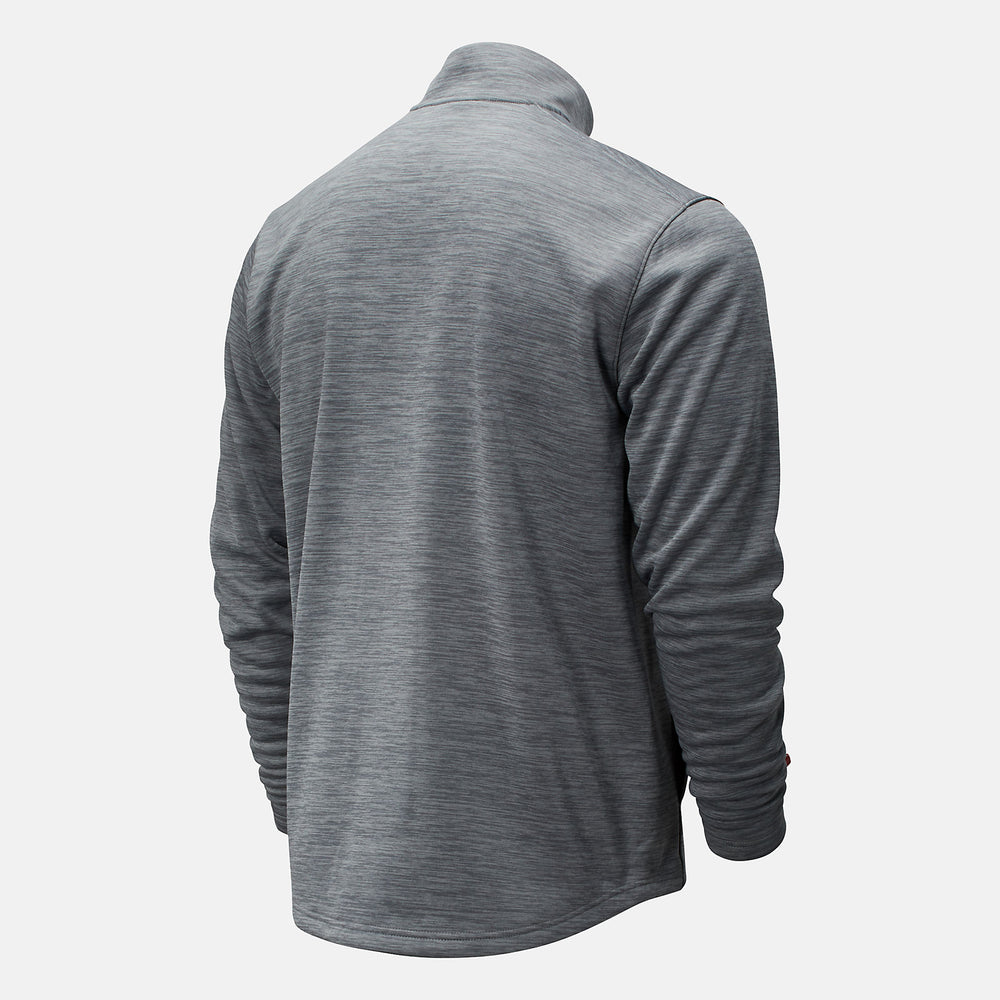 Med Heather Grey Thermal Half Zip / New Balance Men
