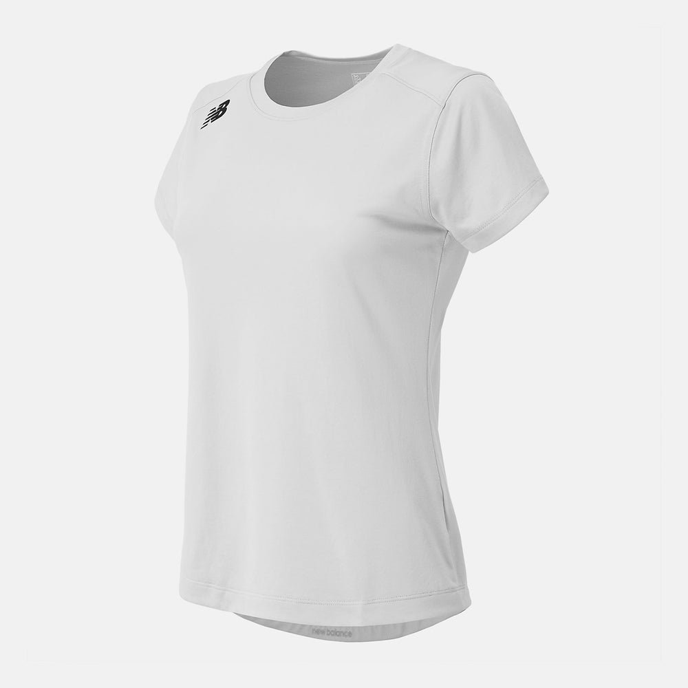 White NB Short Sleeve Tech Tee / New Balance Women