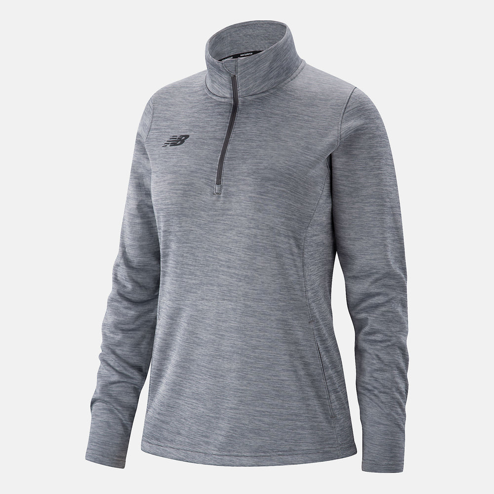 Med Heather Grey Women Thermal Half Zip / New Balance Women