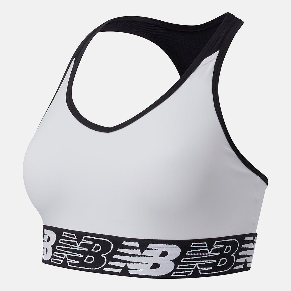 White NB Pace Bra 3.0 / New Balance Women