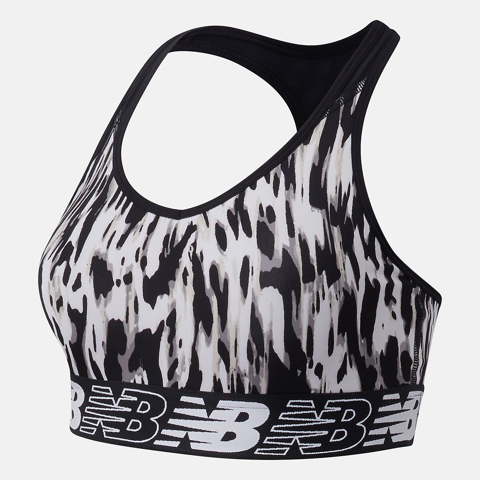 White/Black NB Pace Bra Printed 3.0 / New Balance Women