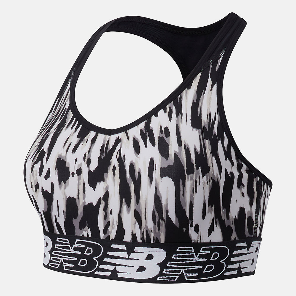 White/Black NB Pace Bra Printed 3.0 / New Balance Women