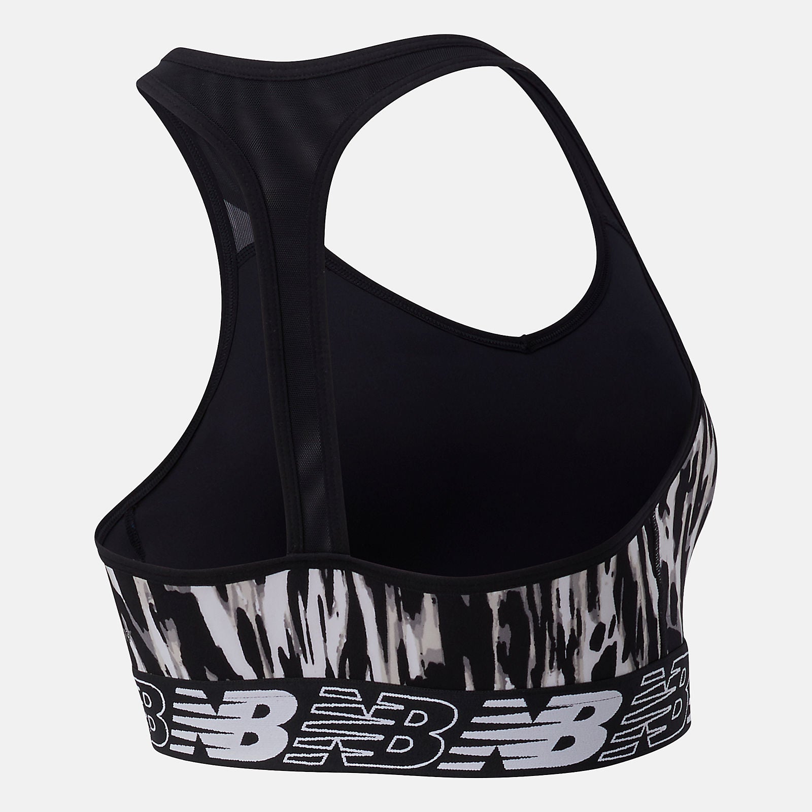 White/Black NB Pace Bra Printed 3.0 / New Balance Women