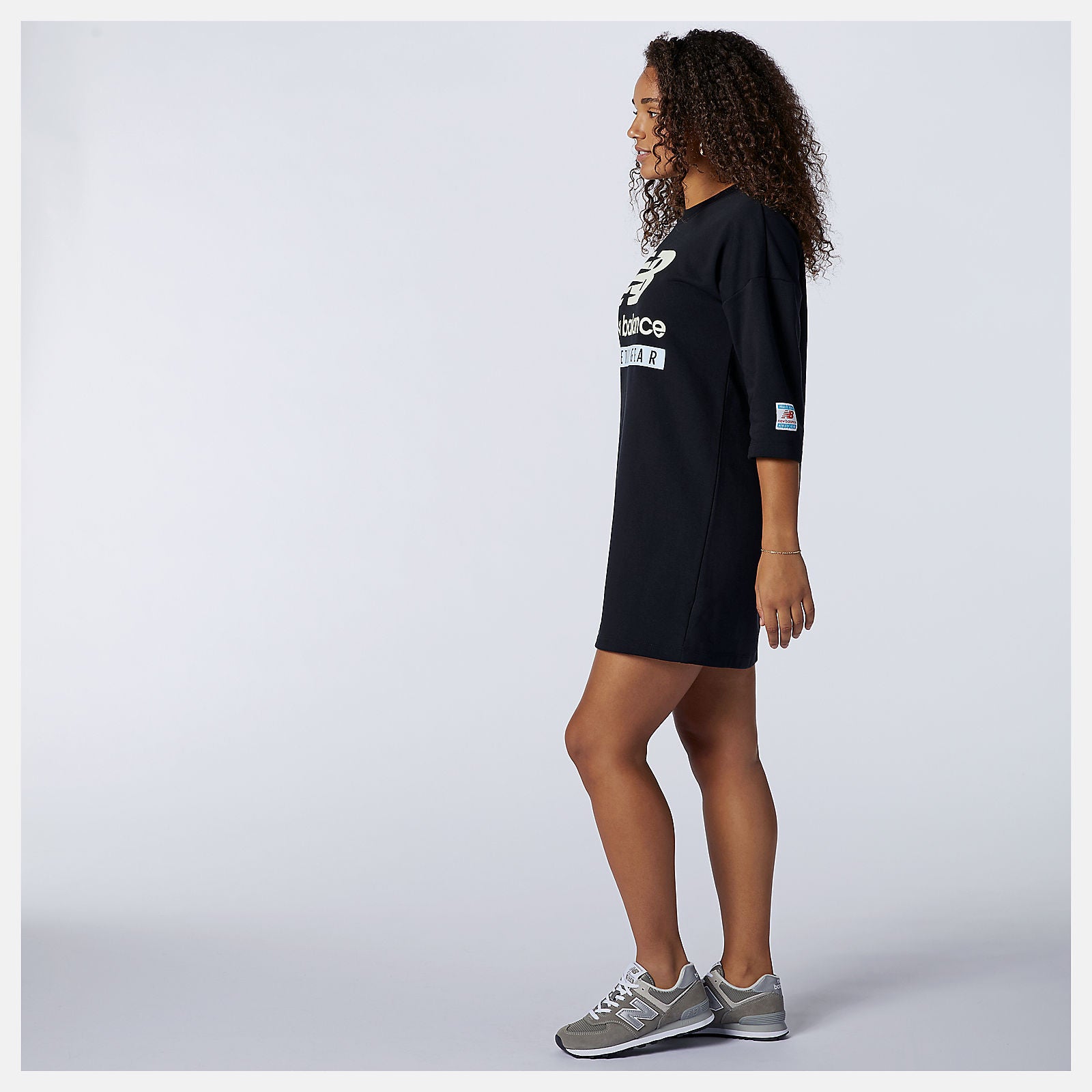 Black NB Essentials Field Day Crew Fleece Dress / New Balance Women
