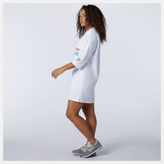 White NB Essentials Field Day Crew Fleece Dress / New Balance Women
