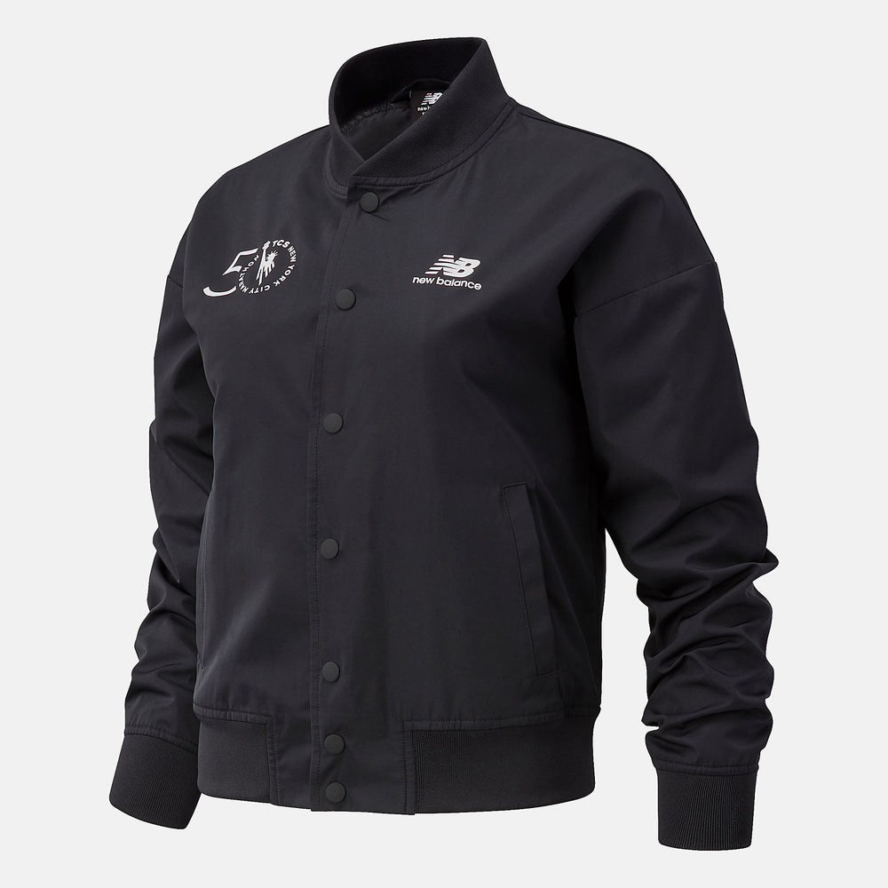 Black NYC Marathon Essentials Core Bomber Jacket / New Balance Women