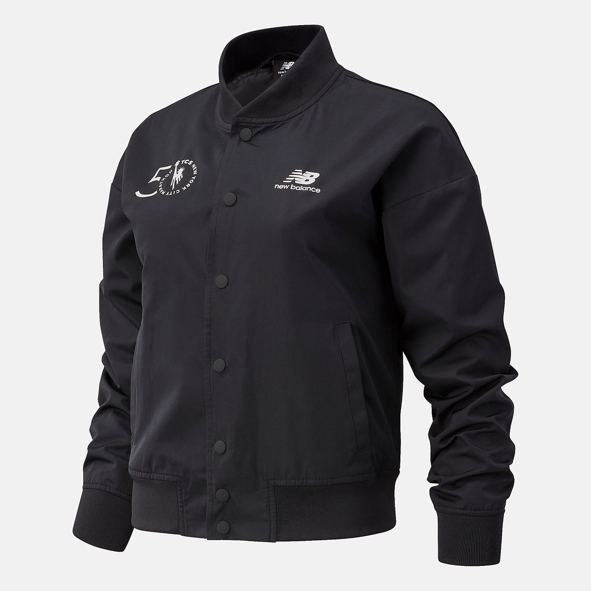 Black NYC Marathon Essentials Core Bomber Jacket / New Balance Women