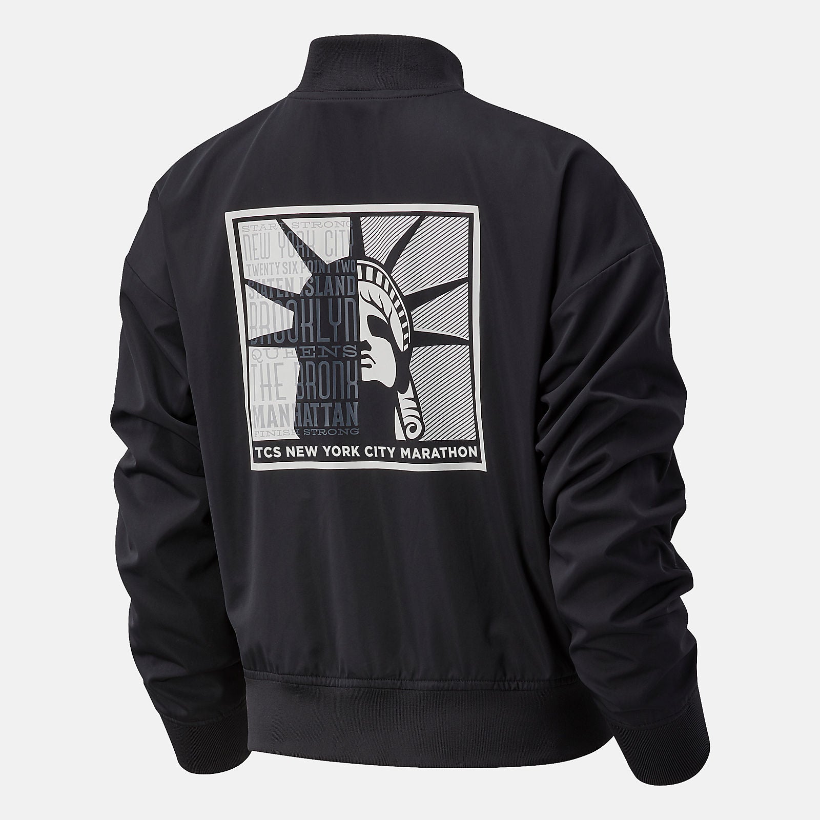 Black NYC Marathon Essentials Core Bomber Jacket / New Balance Women