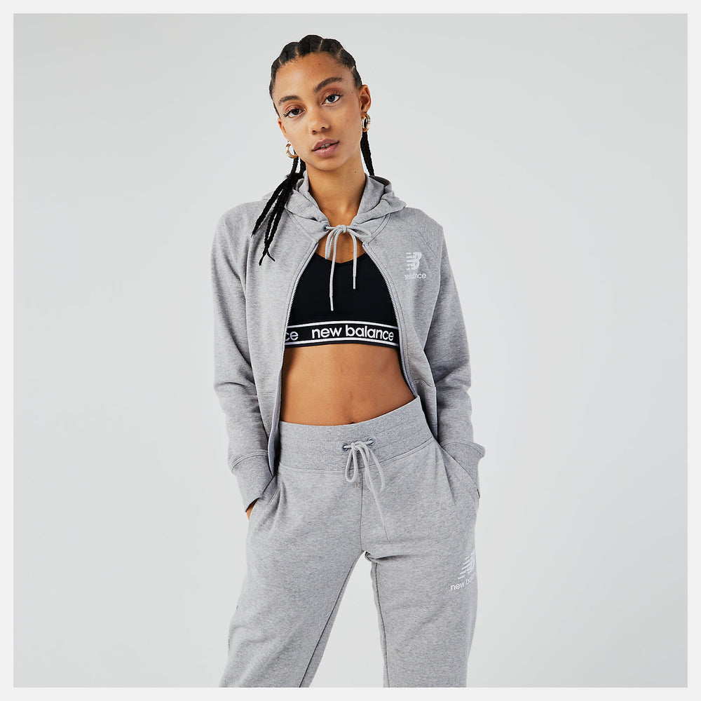 Athletic Grey Essentials FZ Hoodie / New Balance Women