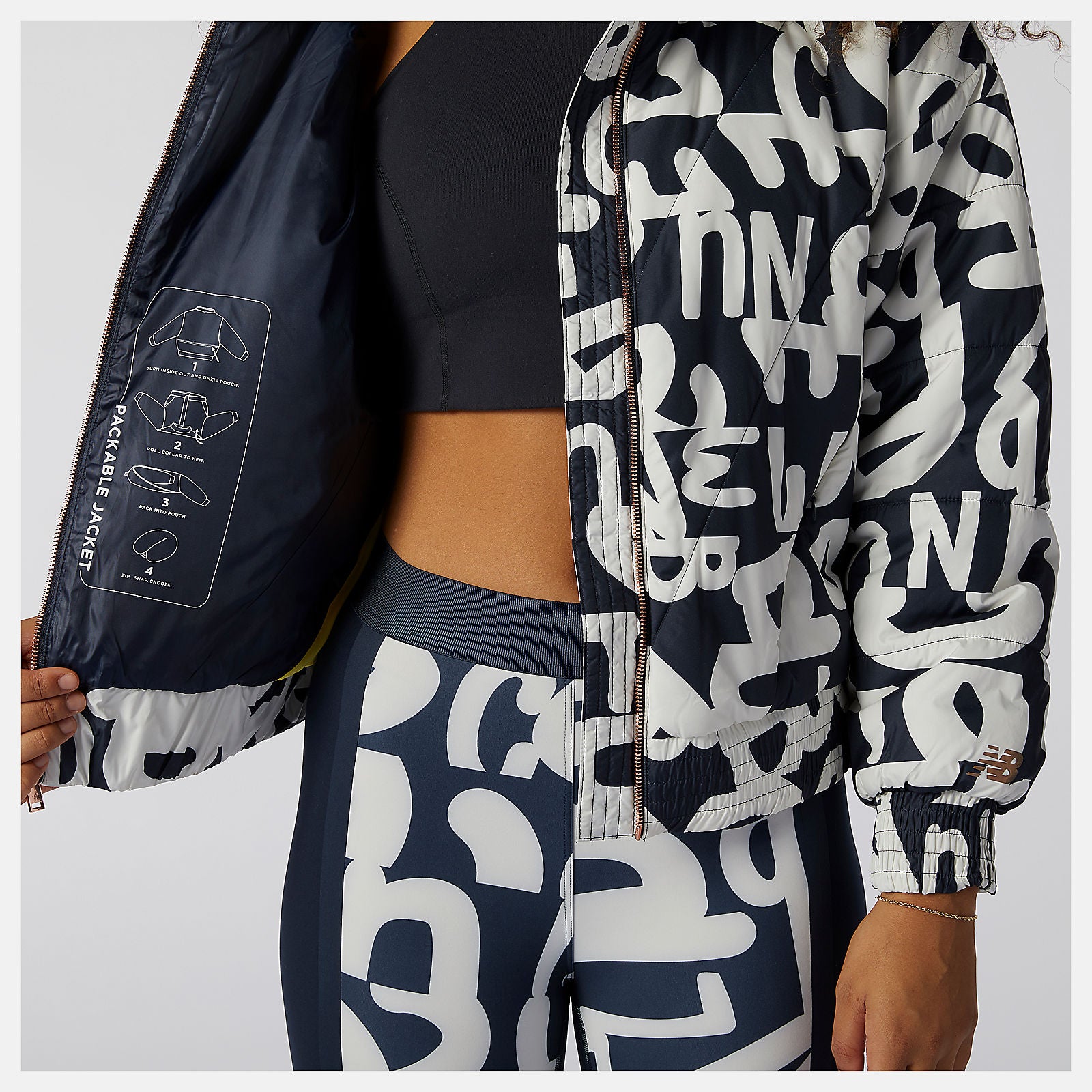Eclipse Determination Packable Printed Quilted Jacket / New Balance Women
