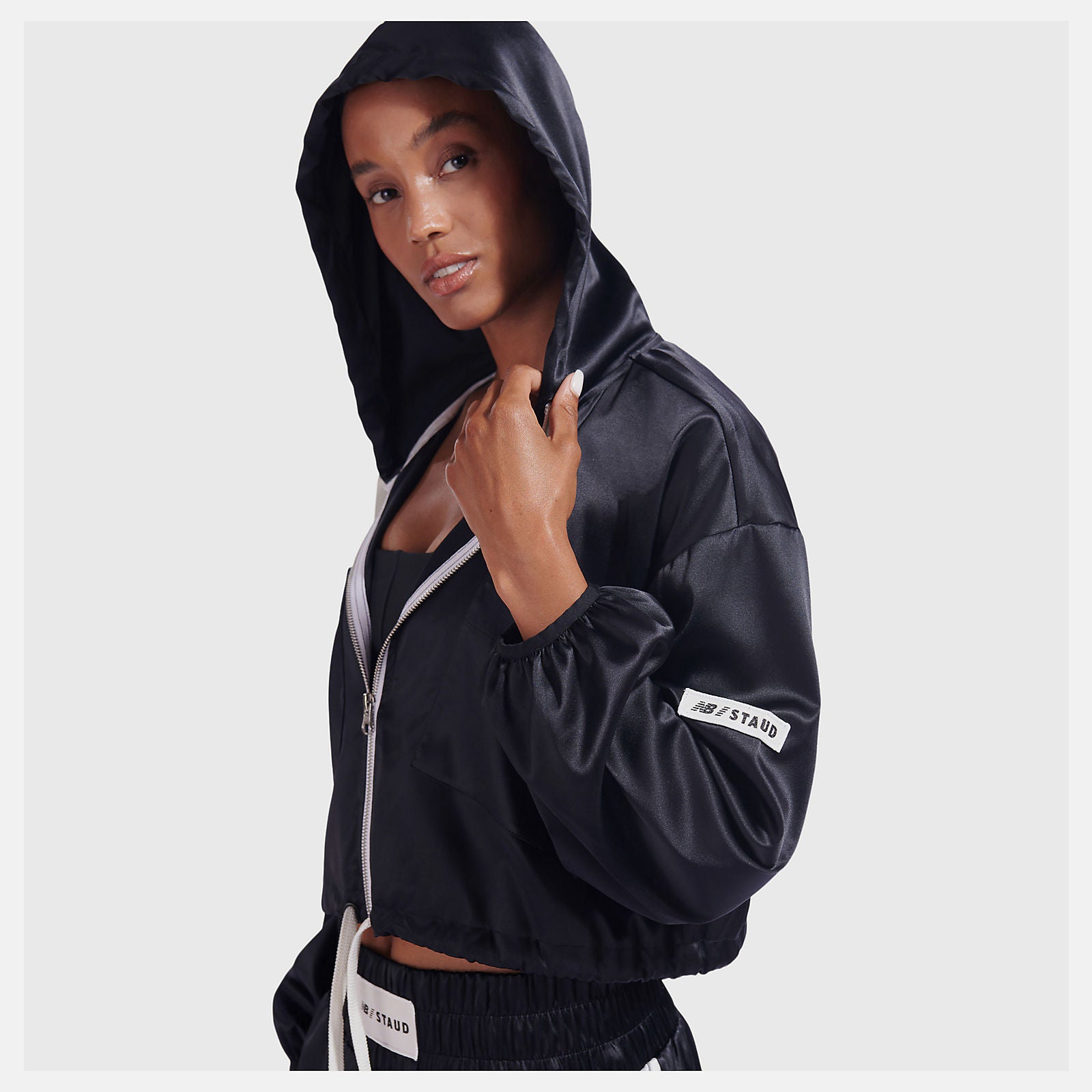 Black NB x Staud Hooded Jacket / New Balance Women