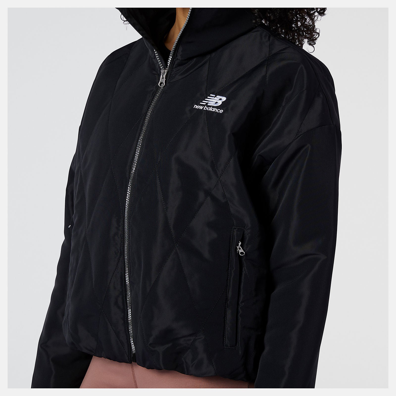 Black NB Athletics Argyle Quilted Jacket / New Balance Women