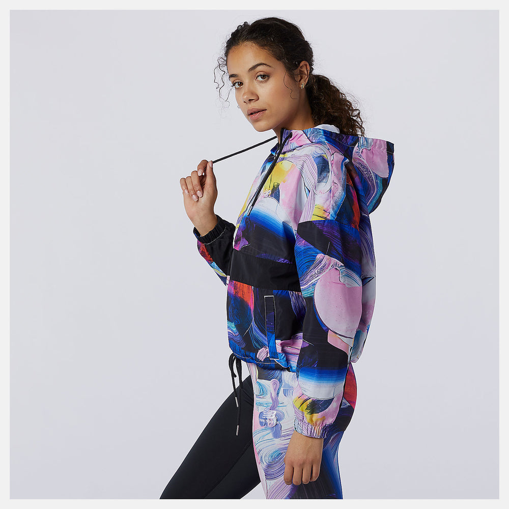 White Print NB Athletics Printed Anorak Jacket / New Balance Women