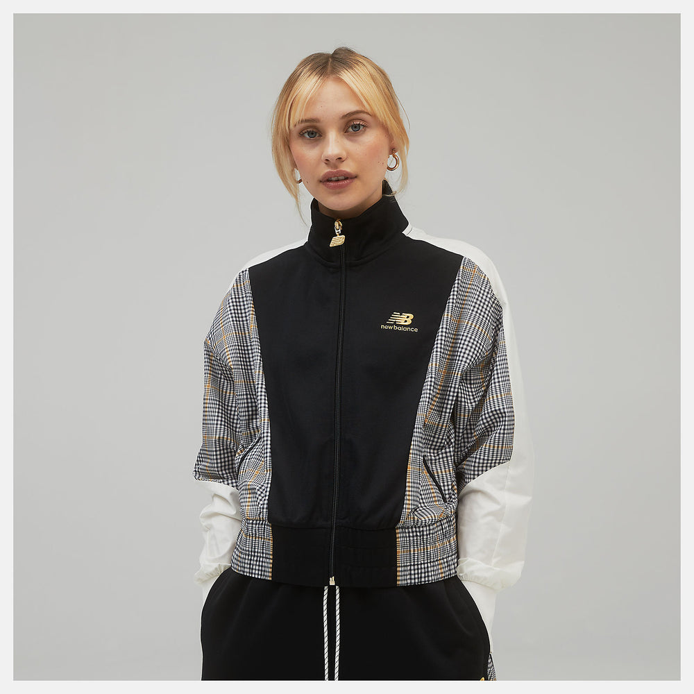 Black NB Athletics Higher Learning Stripe Track Jacket / New Balance Women