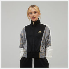 Black NB Athletics Higher Learning Stripe Track Jacket / New Balance Women