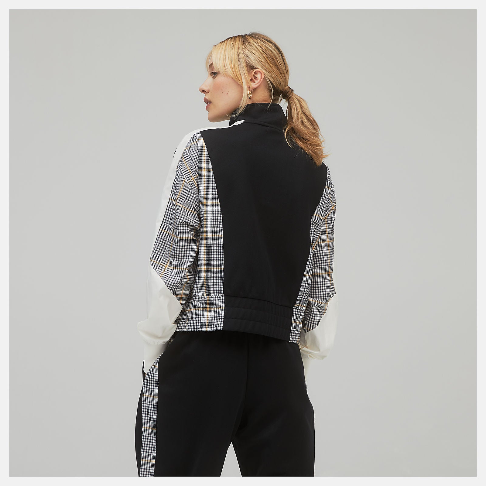 Black NB Athletics Higher Learning Stripe Track Jacket / New Balance Women