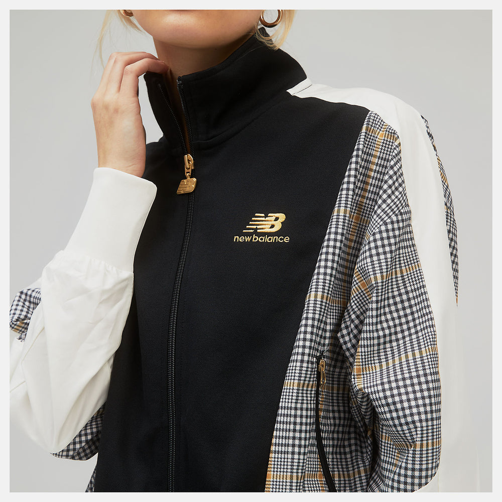 Black NB Athletics Higher Learning Stripe Track Jacket / New Balance Women