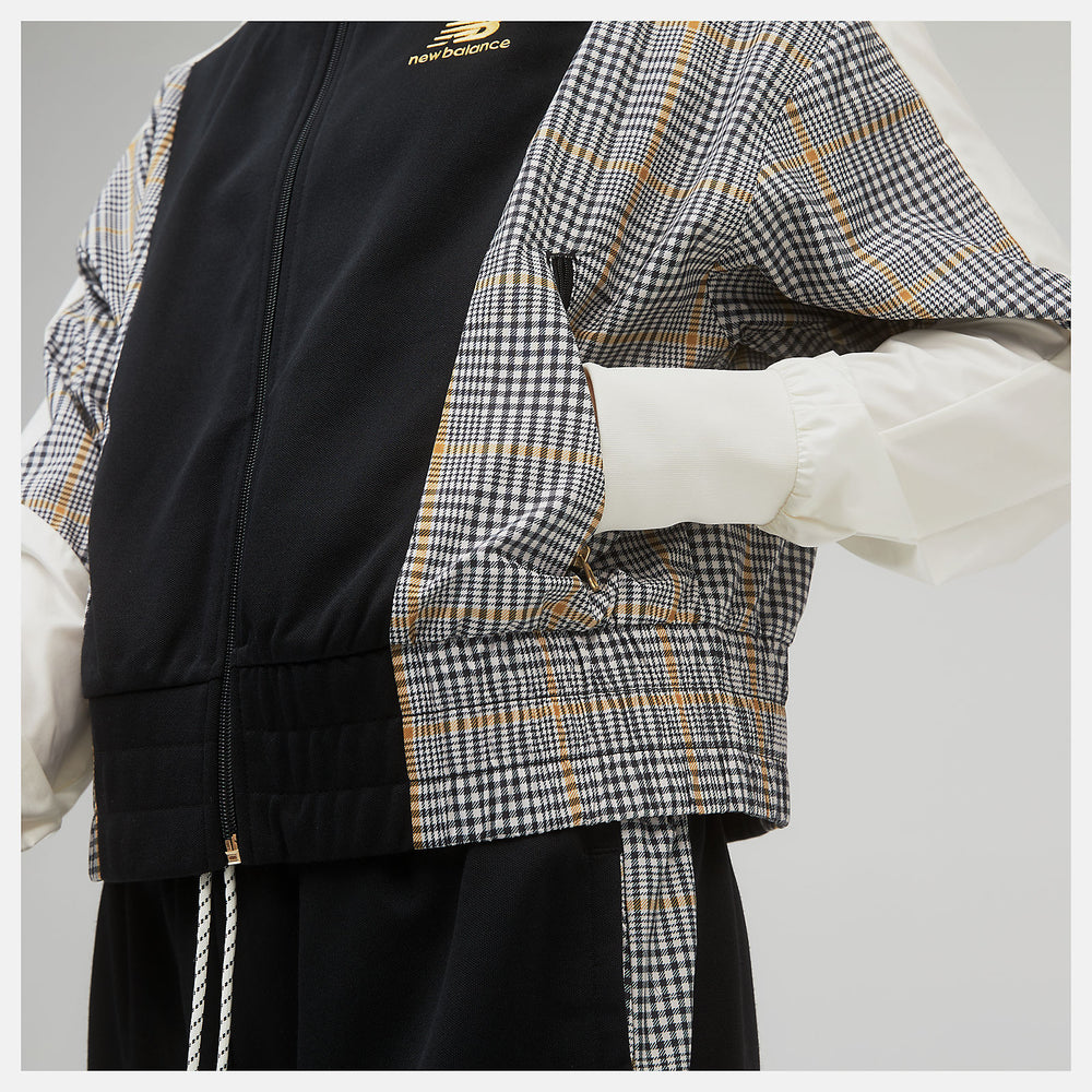 Black NB Athletics Higher Learning Stripe Track Jacket / New Balance Women